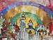 Небозвон (Декоративная Москва), 1915. Аристарх Летулов. Холст, темпера, масло, бронзовая краска.